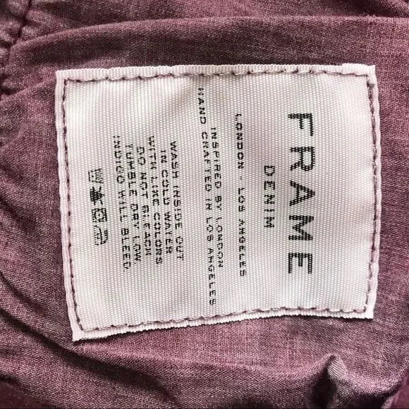 Frame Burgundy Le Skinny de Jeanne Raw Edge Jeans Size 29 - Picture 8 of 8